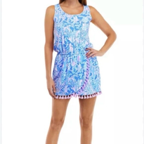 Lilly Pulitzer Pants - Lilly Pulitzer Jarrett Romper Boca Blue Sea What I Sea